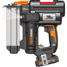 Worx WX842 20 Volt 2.0 Ah Li-İon 15 - 50 mm Şarjlı Çivi Çakma Makinesi + 2700 Adet Yedek Çivi