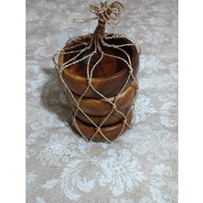 Silk Es Collections Akasya Ahşap El Yapımı Çerezlik Kahvaltılık ve İkramlık Sunum Kase Seti