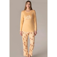 Kadın Uzun Kol Pijama Takımı Viskon Mevsimlik Dowry 09-131