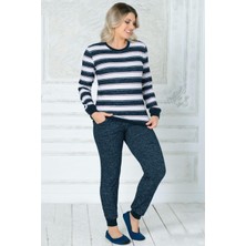 Alperi Kışlık Uzun Kol Çizgili Pijama Takım Homewear Alperi 79-15