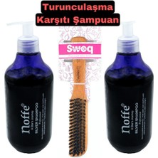 Turunculaşma Karşıtı Mor & Silver Şampuan 500ML X2 Adet & Swoq Copper TPZ17 Topuz Fırçası