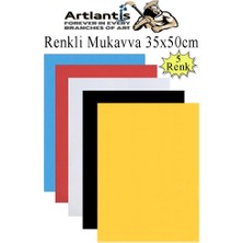 Artlantis Renkli Mukavva 5 Renk 35X50 cm 1 Paket Sert Renkli Karton 1.0 mm Okul Okul Öncesi Anasınıfı Hobi Etkinlik