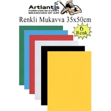 Artlantis Renkli Mukavva 6 Renk 35X50 cm 1 Paket Sert Renkli Karton 1.0 mm Okul Okul Öncesi Anasınıfı Hobi Etkinlik