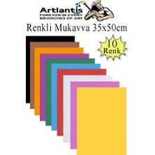 Artlantis Renkli Mukavva 10 Renk 35X50 cm 1 Paket Sert Renkli Karton 1.0 mm Okul Okul Öncesi Anasınıfı Hobi Etkinlik