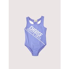 Deep Beach Beyaz Baskılı kız çocuk mayo DB200798CM
