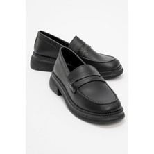 Ccway Kaydırmaz Kadın Loafer Ayakkabı  SİYAH CİLT