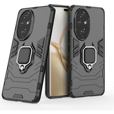 Microcase Honor 200 ile Uyumlu Batman Serisi Yüzük Standlı Armor Kılıf - Siyah AL3349
