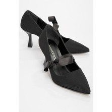 Ccway Kurdeleli Kadın Topuklu Ayakkabı SİYAH