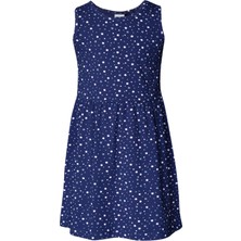 Açık Lacivert Little Stars Kız Çocuk Desenli Kolsuz Elbise