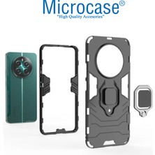 Microcase Realme 12+ / 12 Plus ile Uyumlu Batman Serisi Yüzük Standlı Armor Kılıf - Siyah AL3349