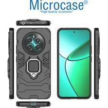 Microcase Realme 12+ / 12 Plus ile Uyumlu Batman Serisi Yüzük Standlı Armor Kılıf - Siyah AL3349