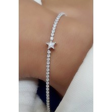 Ose Shop Yıldız Detaylı 925AYAR Gümüş Trend Su Yolu Bileklik Yıldız Detaylı 925AYAR Gümüş Trend Su Yolu Bileklik