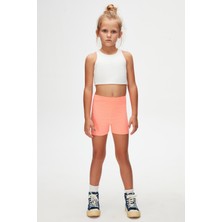 Fosfor Turuncu Basic Kız Çocuk Dans Şort