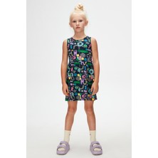 Cutouts Animal Kız Çocuk Desenli Kolsuz Elbise