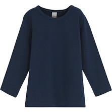 Açık Lacivert Basic  Çıtçıtlı Uzun Kollu Bebek Tişört