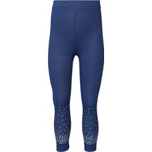 Açık Lacivert Serpme Taşlı Kız Çocuk Yazlık Tayt