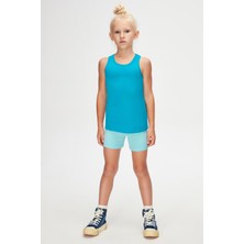 Koyu Turkuaz Basic Kız Çocuk Yüzücü Atlet