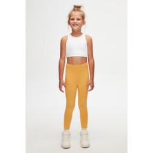 Kavun Sarı Basic Kız Çocuk Yazlık Tayt