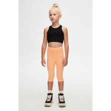 Fosfor Kayısı Basic Kız Çocuk Diz Altı Tayt Kapri