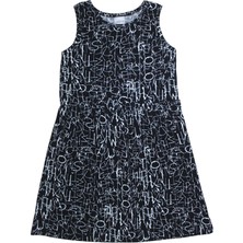 Dark Letters Kız Çocuk Desenli Kolsuz Elbise