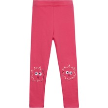 Nar Çiçeği Crazy Eyes Baskılı Kız Çocuk Kışlık Şardonlu Kız Çocuk Tayt