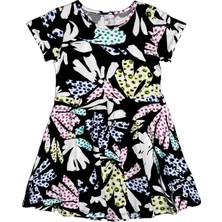 Cutouts Leaf Kız Çocuk Desenli Kısa Kollu Elbise