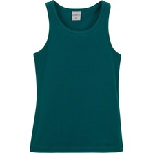 Koyu Petrol Basic Kız Çocuk Yüzücü Atlet