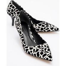 Ccway Kadın Sivri Burunlu Stiletto Zebra