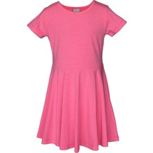 Fosfor Fuşya Renkli Basic Kız Çocuk Kısa Kollu Elbise