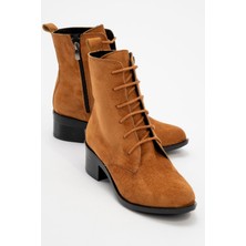 Ccway Kadın Yuvarlak Burunlu Bot TABA SÜET