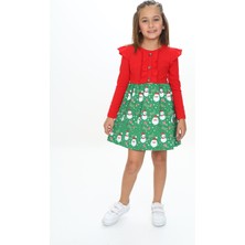 Toontoy Kız Çocuk Baskılı Elbise
