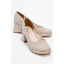 Ccway Kadın Taşlı Topuklu Ayakkabı ALTIN SİM