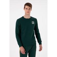 U.S. Polo Assn. Erkek Regular Fit Bisiklet Yaka Koyu Yeşil Sweatshirt 50293456-VR079