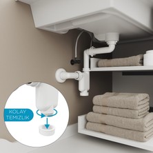 Aqua Bagno Comfort Yer Kazandıran Lavabo Sifonu Kolay Temizlenir Ayarlanabilir Koku Önleyici Gider Borulu - 32 mm Süzgeç Hariç