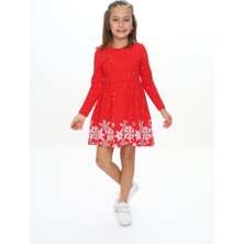 Toontoy Kız Çocuk Baskılı Elbise