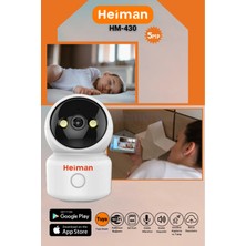 Heiman HM-430 Wifili Bakıcı Bebek Kamerası 5mp 256 GB Sd Kart Desteği Çift Yönlü Ses Sürekli Kayıt Modu