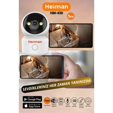 Heiman HM-430 Wifili Bakıcı Bebek Kamerası 5mp 256 GB Sd Kart Desteği Çift Yönlü Ses Sürekli Kayıt Modu