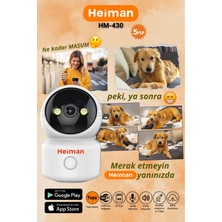 Heiman HM-430 Wifili Bakıcı Bebek Kamerası 5mp 256 GB Sd Kart Desteği Çift Yönlü Ses Sürekli Kayıt Modu