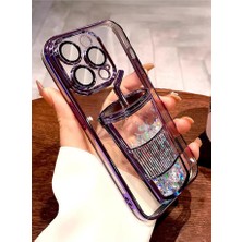 3gen Case Apple iPhone 15 Pro Uyumlu 3D Bardak Hareketli Sulu Yıldızlar Meyve Temalı Lens Korumalı Lazer Kılıf