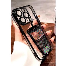 3gen Case Apple iPhone 15 Pro Uyumlu 3D Bardak Hareketli Sulu Yıldızlar Meyve Temalı Lens Korumalı Lazer Kılıf