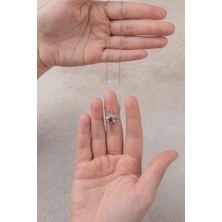 Jewelmim Gümüş 100 Dilde Seni Seviyorum Yazan 18 Ayar Beyaz Altın Kaplama Kutup Yıldızı Gümüş Kolye 925 Ayar Gümüş Kadın Kolye | Bayan Yüz Dilde Seni Seviyorum Kolyesi Kutup Yıldızı Kadın Gümüş Kolye