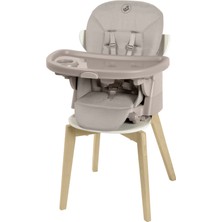 Maxi-Cosi Minla Plus 6'sı Bir Arada Ahşap Görünümlü 4 Tekerlekli Mama Sandalyesi Beige