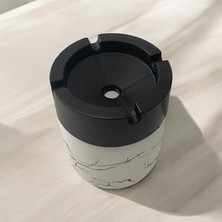 Dore Voir Cam Küllük/ Kül Tablası Mermer Desenli-Beyaz