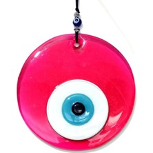 Ranic Şeffaf Pembe El Yapımı Cam Nazar Boncuklu Duvar Dekoru