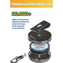 Excarpin Türk Hava Yolları Logolu Full Metal Premium Çelik Kasa Yoyo Yaka Kartlık ve Kart Kabı