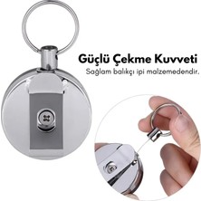 Excarpin Türk Hava Yolları Logolu Full Metal Premium Çelik Kasa Yoyo Yaka Kartlık ve Kart Kabı