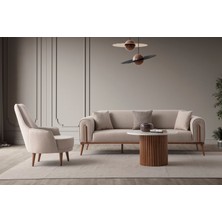 Edsy Home Riva 3+3+1+1 Koltuk Takımı Sütlü Kahve