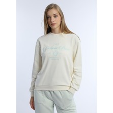 Kadın 3 Iplik Şardonsuz United Kingdom Nakışlı Sweatshirt Mint