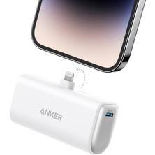 Anker 621 Nano Power Bank (12W, Dahili Lightning Konnektörü) Beyaz - A1645