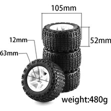 Bearrt 4 Adet 105MM 1.9 Jant Lastik Seti 1/10 Rc Paletli Araba Trx4 D90 Eksenel SCX10 Iı Iıı,a,beyaz (Yurt Dışından)